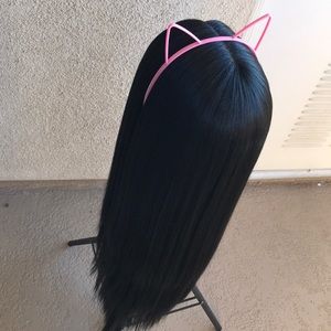 Black lace front synthetic wig